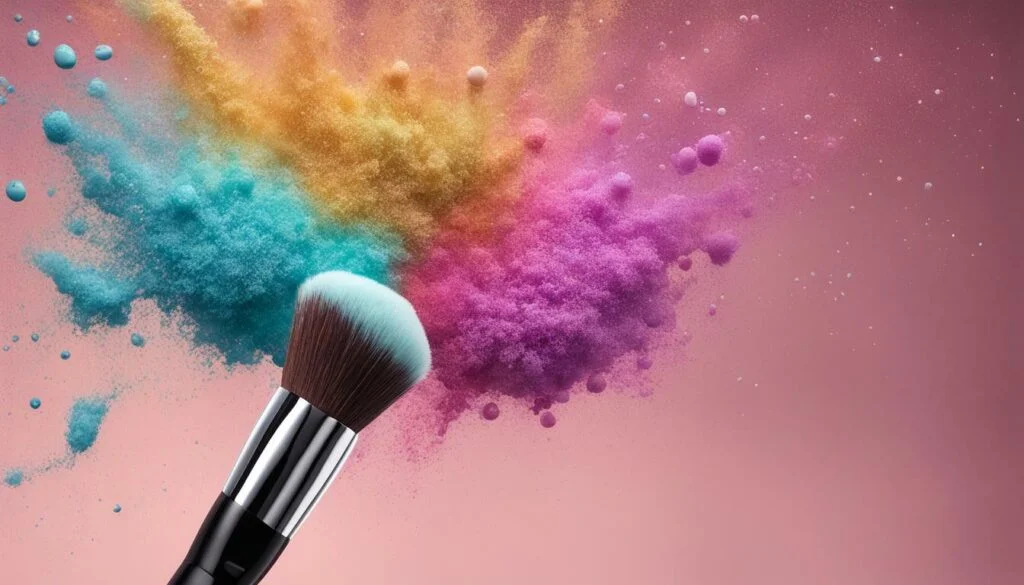 Makeup brush and powder